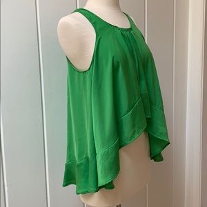 ZARA sleeveless blouse silk like material green
